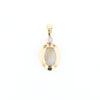 Gold Quartz Oval Inlaid Pendant with .02ct Diamond