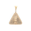 Gold Quartz Necklace Triangle Inlaid Pendant with .02ct Diamond