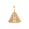 Gold Quartz Necklace Triangle Inlaid Pendant with .02ct Diamond