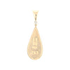 Gold Quartz Necklace Tear Drop Inlaid Pendant with .02ct Diamond