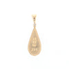 Gold Quartz Necklace Tear Drop Inlaid Pendant with .02ct Diamond