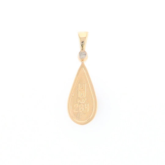 Lapis Tear Drop Inlaid .02Ct Diamond Pendant