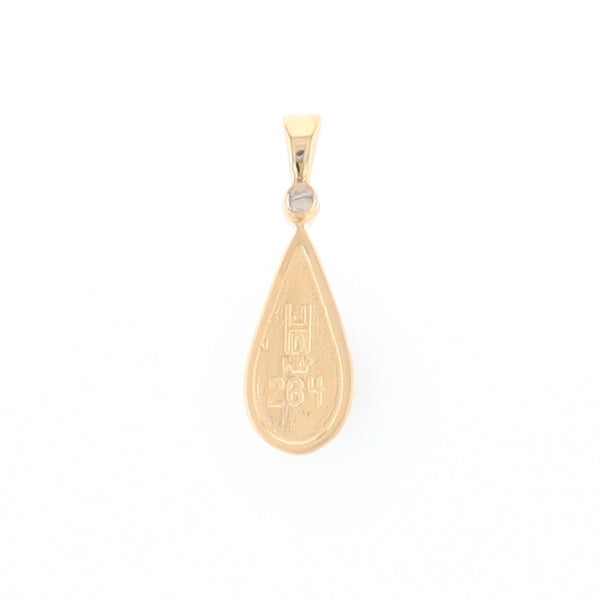 Lapis Tear Drop Inlaid .02Ct Diamond Pendant