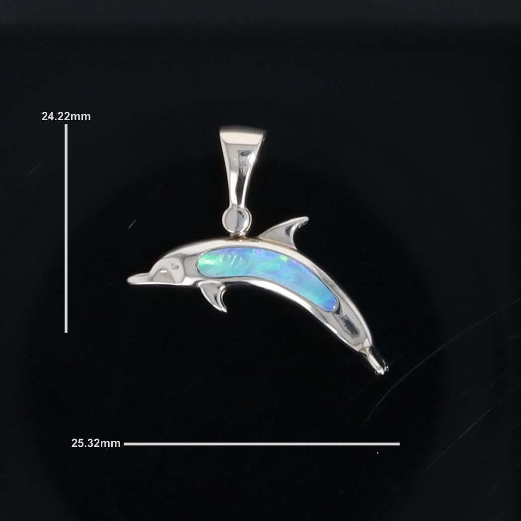 Opal Pendant Inlaid Sea Life Dolphin