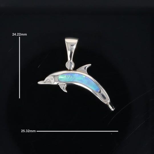 Opal Pendant Inlaid Sea Life Dolphin