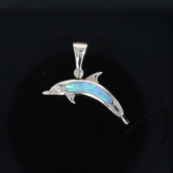 Opal Pendant Inlaid Sea Life Dolphin