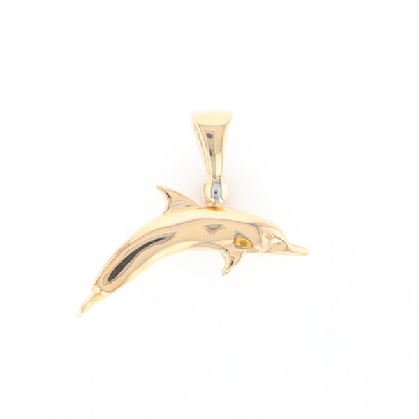 Gold Quartz Dolphin Pendant - G2