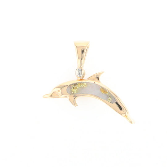 Gold Quartz Dolphin Pendant - G2