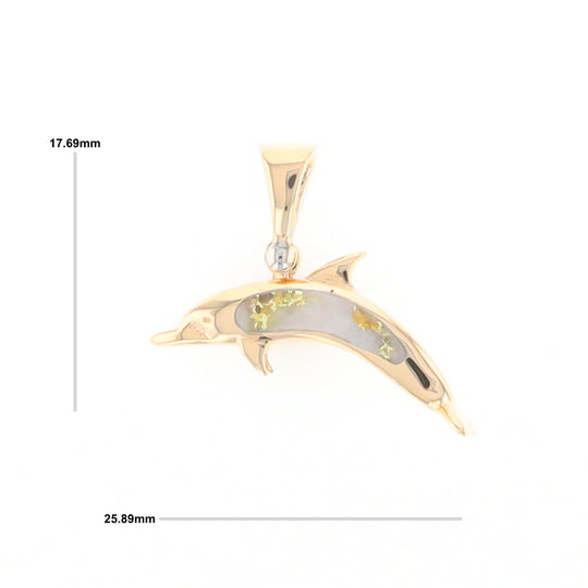 Gold Quartz Dolphin Pendant - G2