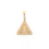 Gold Quartz Necklace Triangle Inlaid Pendant with .02ct Diamond