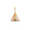 Gold Quartz Necklace Triangle Inlaid Pendant with .02ct Diamond