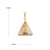 Gold Quartz Necklace Triangle Inlaid Pendant with .02ct Diamond