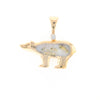 Gold Quartz Inlaid Polar Bear Pendant