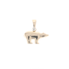 Gold Quartz Inlaid Polar Bear Pendant