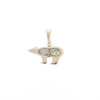 Gold Quartz Inlaid Polar Bear Pendant