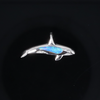 Opal Pendant Inlaid Realistic Orca Killer Whale Design