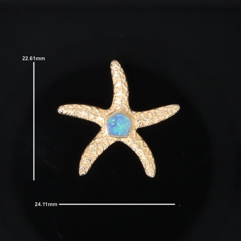 Opal Pendant Inlaid Realistic Star Fish Sea Life Design