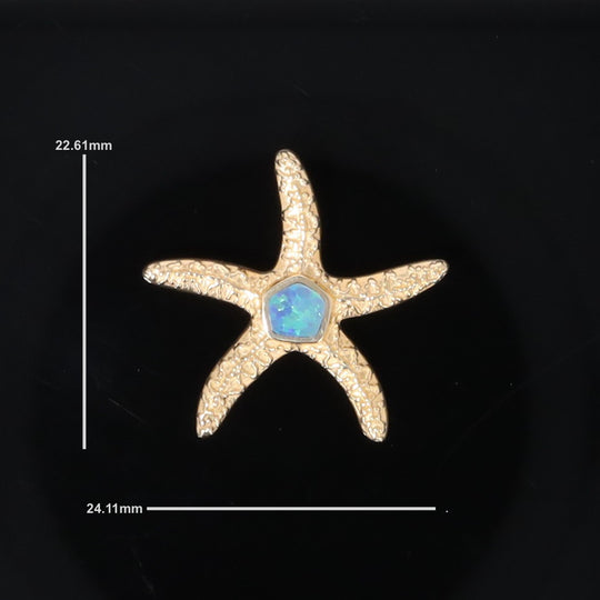 Opal Pendant Inlaid Realistic Star Fish Sea Life Design