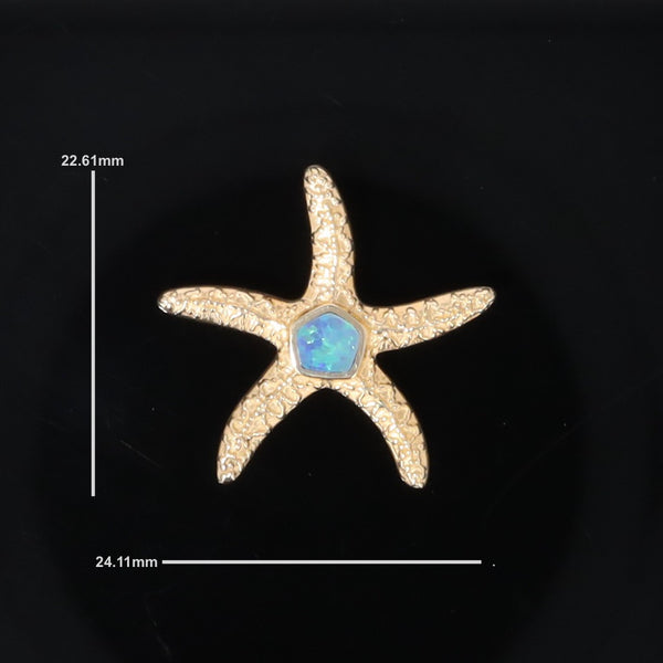 Opal Pendant Inlaid Realistic Star Fish Sea Life Design