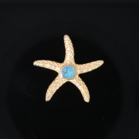 Opal Pendant Inlaid Realistic Star Fish Sea Life Design