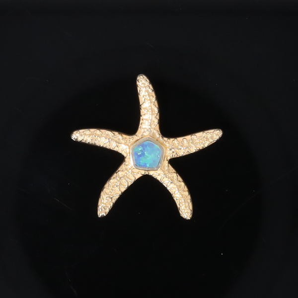 Opal Pendant Inlaid Realistic Star Fish Sea Life Design