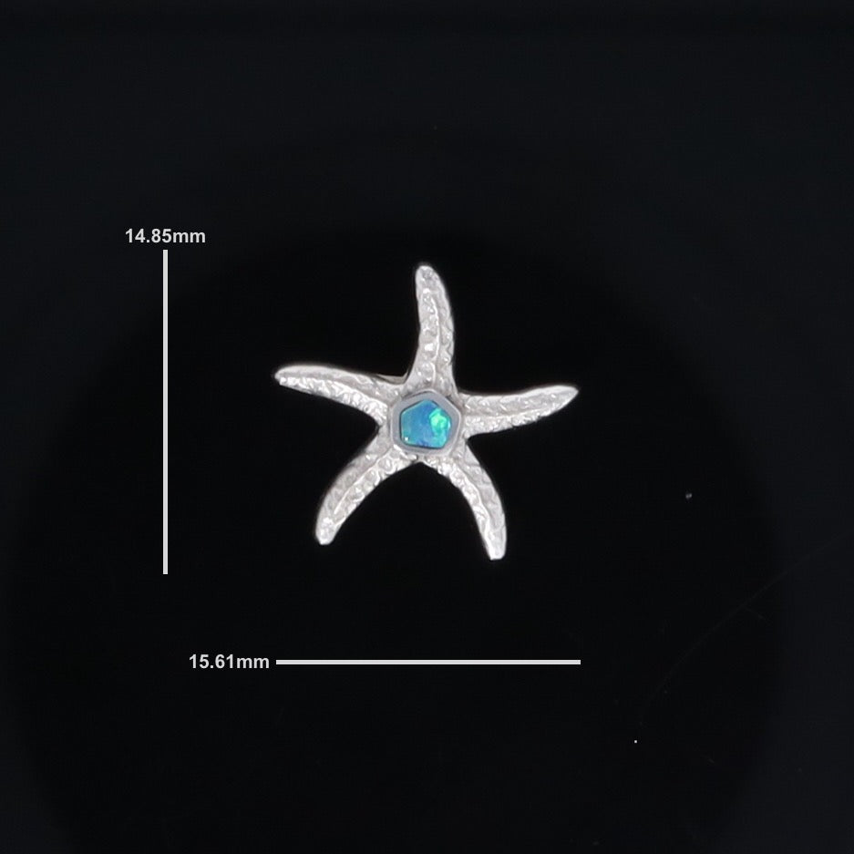 Opal Pendant Inlaid Realistic Star Fish Design