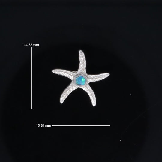 Opal Pendant Inlaid Realistic Star Fish Design