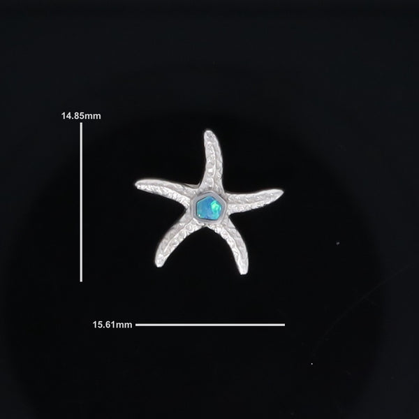 Opal Pendant Inlaid Realistic Star Fish Design