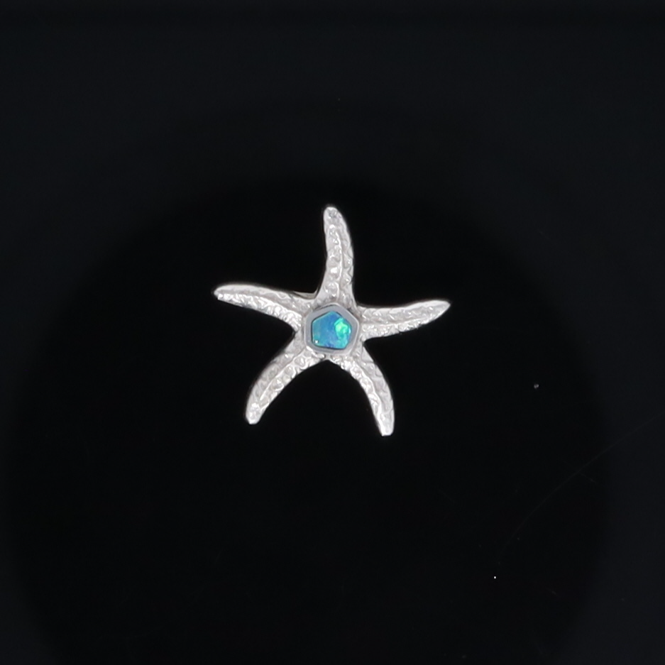 Opal Pendant Inlaid Realistic Star Fish Design