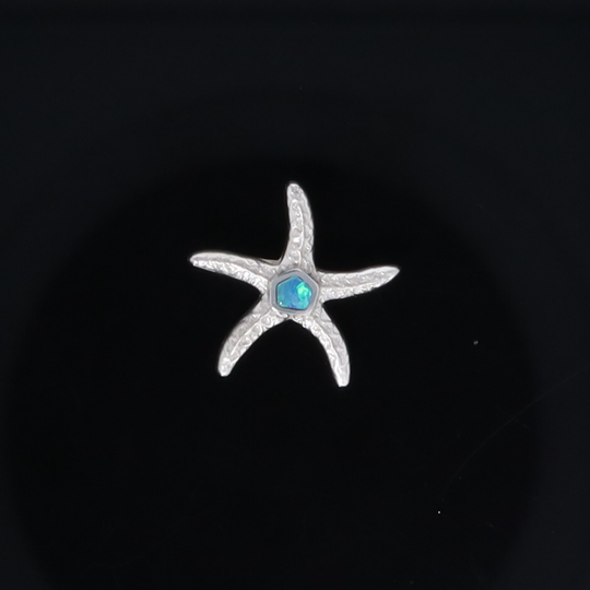 Opal Pendant Inlaid Realistic Star Fish Design