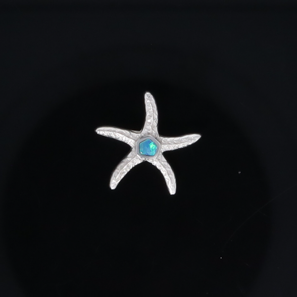 Opal Pendant Inlaid Realistic Star Fish Design