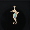 Opal Pendant Inlaid Realistic Sea Horse Design