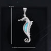 Opal Pendant Inlaid Realistic Sea Horse Design
