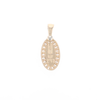 Gold Quartz Pendant Oval Inlaid with .22ctw Round Diamonds Halo (G1)