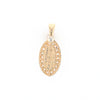 Gold Quartz Pendant Oval Inlaid with .22ctw Round Diamonds Halo