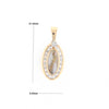 Gold Quartz Pendant Oval Inlaid with .22ctw Round Diamonds Halo