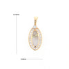 Gold Quartz Pendant Oval Inlaid with .22ctw Round Diamonds Halo