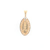 Gold Quartz Pendant Oval Inlaid with .22ctw Round Diamonds Halo