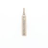 Gold Quartz Necklace, Rectangle Inlaid, .27ctw Diamond Halo Pendant