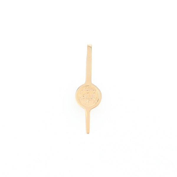 Gold Quartz Necklace Bar Design Round Superior Quality Inlaid Pendant