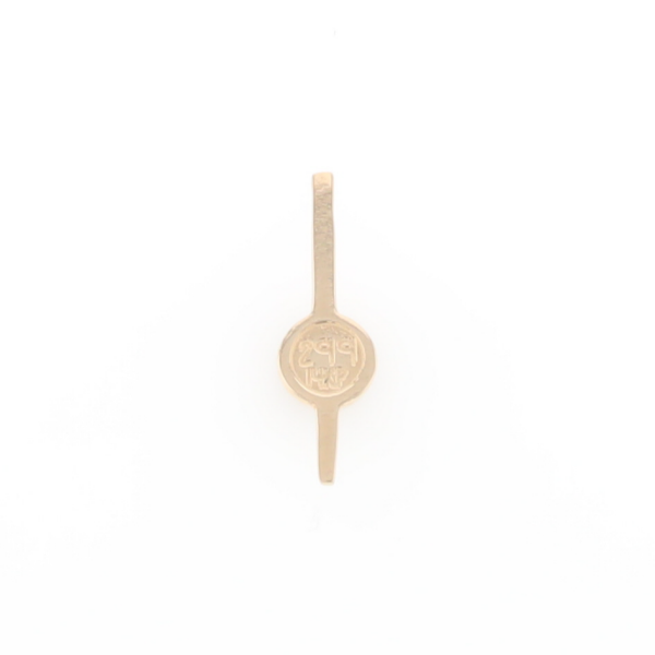 Gold Quartz Necklace Bar Design Round Fine Quality Inlaid Pendant