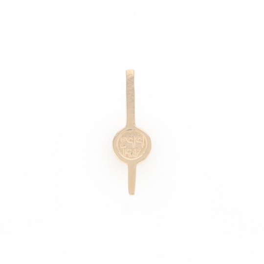 Gold Quartz Necklace Bar Design Round Fine Quality Inlaid Pendant