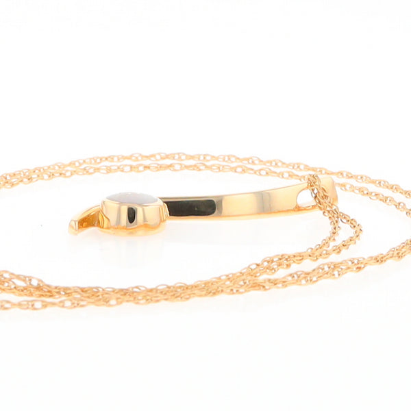 Round Inlaid Gold Quartz Curved Bar Pendant G2