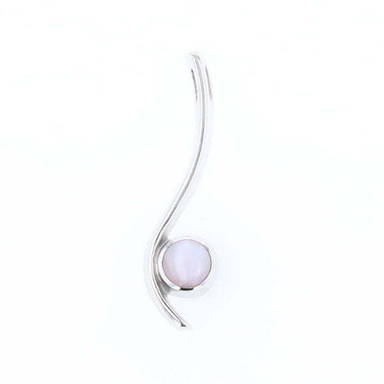 Mother Of Pearl Round Inlaid Curved Bar Pendant