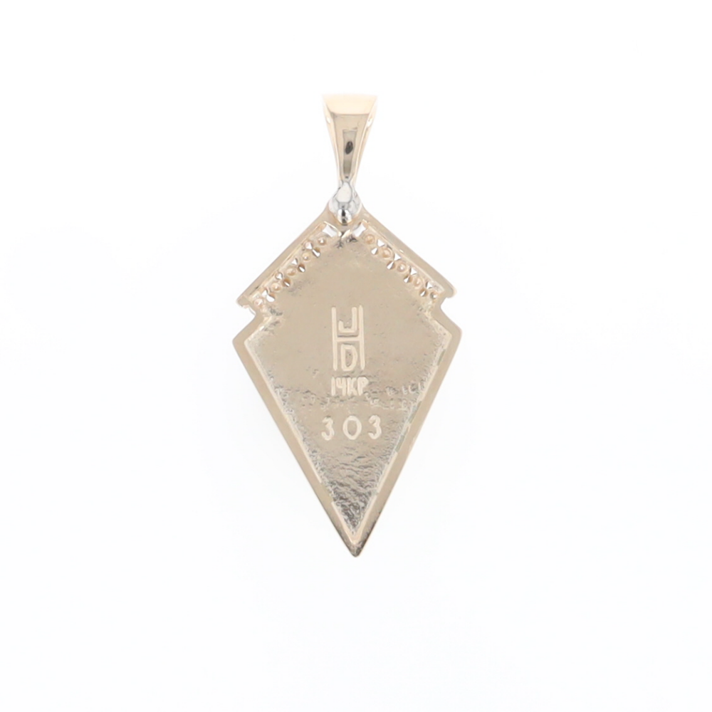Meteorite Kite Shape Inlaid Pendant with 0.19ctw Diamonds
