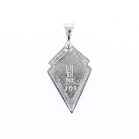 Onyx Kite Design Inlay .19Ctw Diamond Pendant