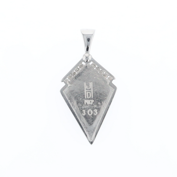 Onyx Kite Design Inlay .19Ctw Diamond Pendant