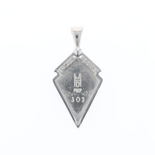 Pietersite Kite Shaped Inlaid Pendant with 0.19ctw Diamonds