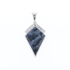Pietersite Kite Shaped Inlaid Pendant with 0.19ctw Diamonds