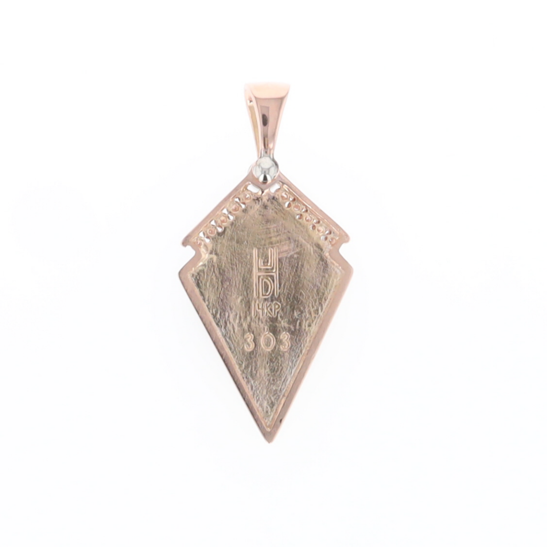 Malachite Kite Shape Inlaid Pendant with 0.19ctw Diamonds